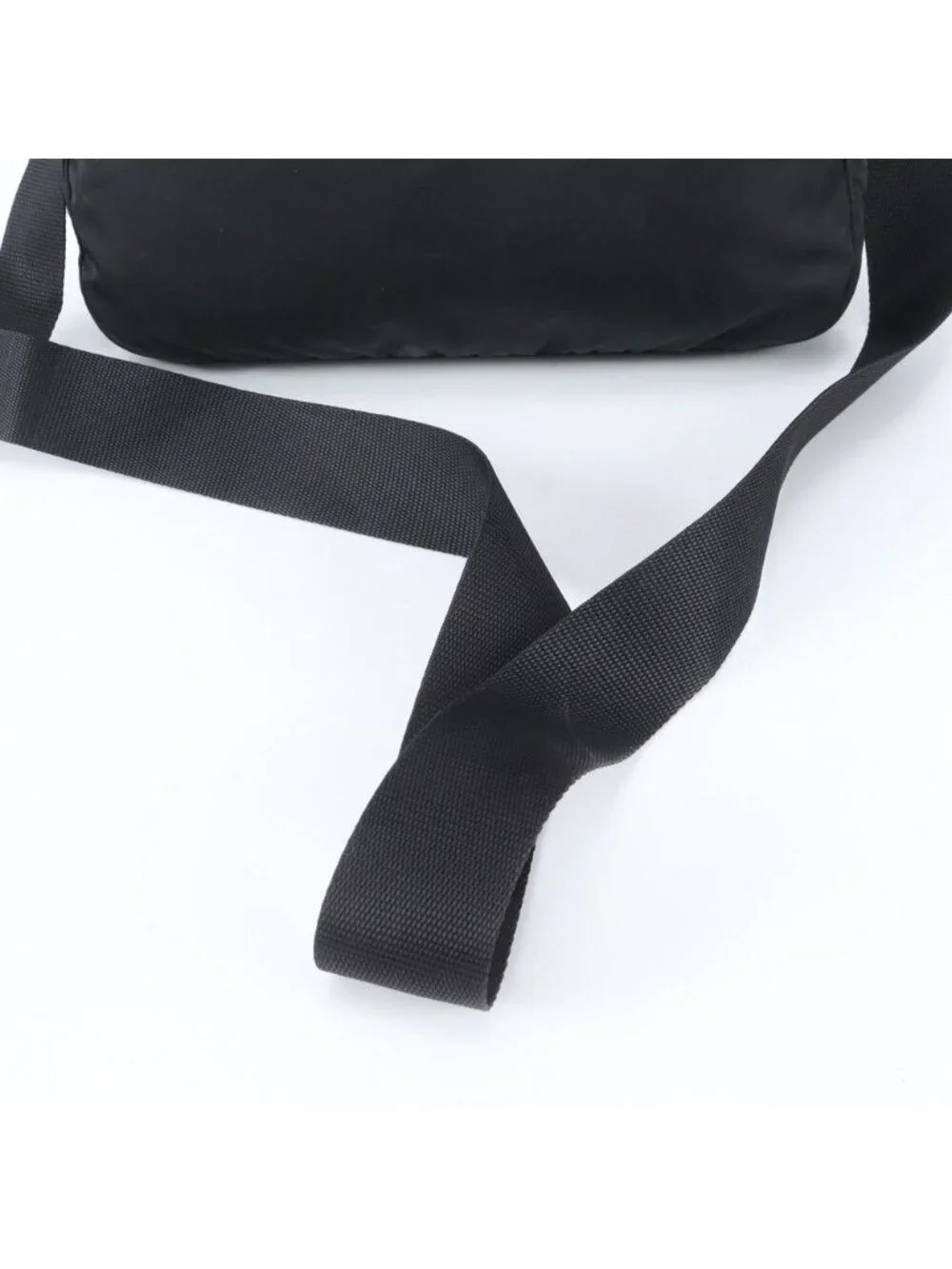 Prada Tessuto Nylon Triangle Logo Leather Shoulder Bag Crossbody Messenger